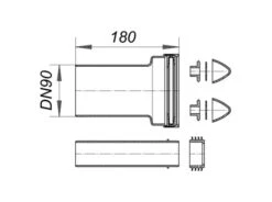 DALLMER Wand-WC-Anschluss-Set 786, DN 90, 310088 -Bad Zubehörgeschäft dlv 310088 1280x1280