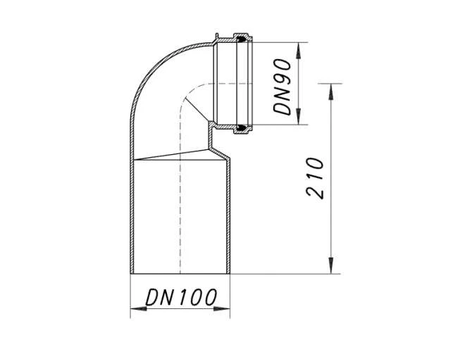 DALLMER Wand-WC-Bogen 88, 90 Grad, DN 90xDN 100, 320186 2 DALLMER Wand-WC-Bogen 88, 90 Grad, DN 90xDN 100, 320186 – Bild 2