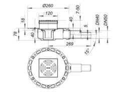 DALLMER Bodenablauf TistoPlan K 12, DN 40/DN 50, 120 X 120 Mm, 513090 -Bad Zubehörgeschäft dlv 513090 1280x1280