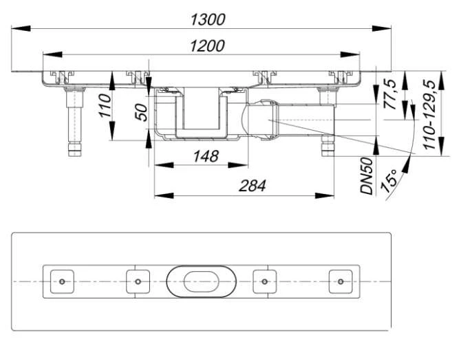 DALLMER Duschrinne CeraLine F 1200 Mm, DN 50, 520074 2 DALLMER Duschrinne CeraLine F 1200 Mm, DN 50, 520074 – Bild 2