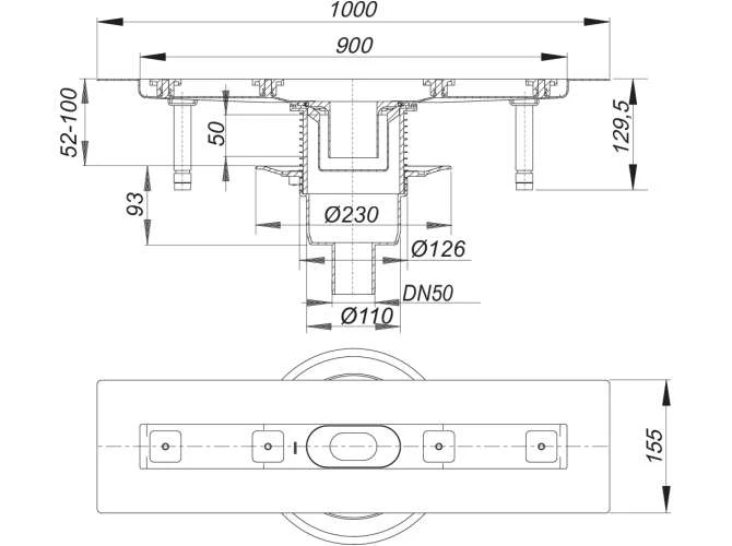 DALLMER Duschrinne CeraLine Senkr. F 900 Mm, DN 50, 521644 2 DALLMER Duschrinne CeraLine Senkr. F 900 Mm, DN 50, 521644 – Bild 2