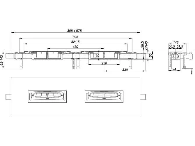 DALLMER Ablaufgehäuse DallFlex Duo Plan, DN 40, 536501 2 DALLMER Ablaufgehäuse DallFlex Duo Plan, DN 40, 536501 – Bild 2