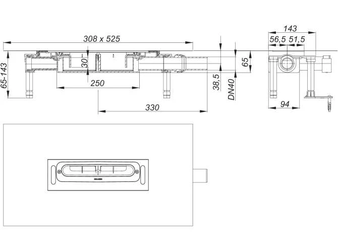 DALLMER Ablaufgehäuse DallFlex Plan, DN 40, 539014 2 DALLMER Ablaufgehäuse DallFlex Plan, DN 40, 539014 – Bild 2