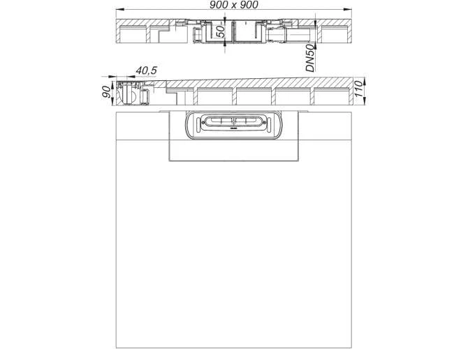 DALLMER Duschelement DallFlex Wall, DN 50, 0,9 X 0,9 M, 540034 2 DALLMER Duschelement DallFlex Wall, DN 50, 0,9 X 0,9 M, 540034 – Bild 2