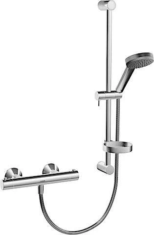 HANSA Brause-Thermostat-Batterie Mit Wandstangenset, Hansaunita 4813 Chrom 1 HANSA Brause-Thermostat-Batterie Mit Wandstangenset, Hansaunita 4813 Chrom