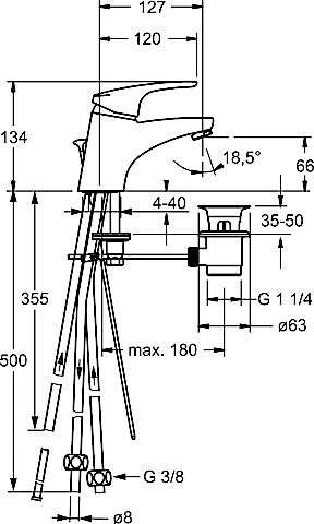 HANSA HANSAMIX Waschtisch-Einhand-Einlochbatterie, DN 15 Verchromt 01321183 Niederdruck 2 HANSA HANSAMIX Waschtisch-Einhand-Einlochbatterie, DN 15 Verchromt 01321183 Niederdruck – Bild 2