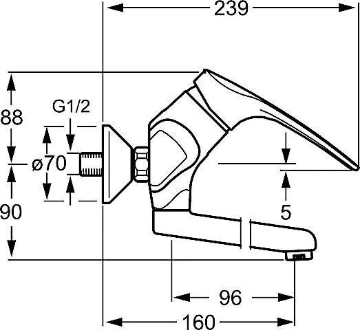HANSA Waschtisch-Einhandmischer Hansamedica 0196 Hebel Lang Verchromt 2 HANSA Waschtisch-Einhandmischer Hansamedica 0196 Hebel Lang Verchromt – Bild 2
