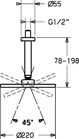 HANSA Tellerkopfbrause Deckenbefestigung Hansarain 0419 Verchromt 2 HANSA Tellerkopfbrause Deckenbefestigung Hansarain 0419 Verchromt – Bild 2