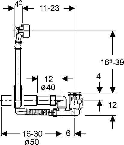 HANSA HANSAFILL Wannen-Zu- Und Ablaufgarnitur Einbauset Verchromt 05160100 2 HANSA HANSAFILL Wannen-Zu- Und Ablaufgarnitur Einbauset Verchromt 05160100 – Bild 2