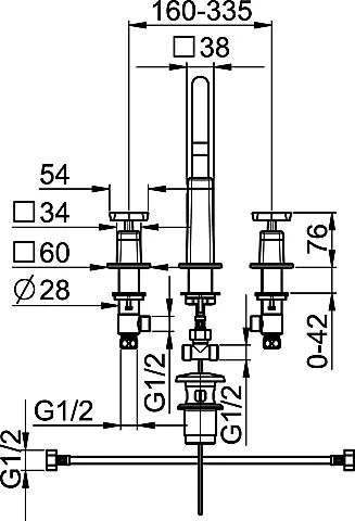 Hansa HANSACLIFF Waschtisch-Dreilochbatterie, DN 15 Chrom, 50412201 2 Hansa HANSACLIFF Waschtisch-Dreilochbatterie, DN 15 Chrom, 50412201 – Bild 2