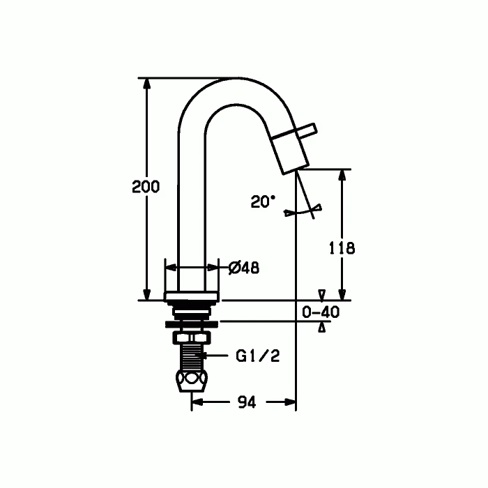 HANSA Waschtisch Standventil Hansanova Style 5093 Schwarz 2 HANSA Waschtisch Standventil Hansanova Style 5093 Schwarz – Bild 2