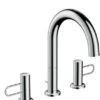Hansgrohe 3-Loch Waschtischarmatur 200 Axor Uno Bügelgriff BN Brushed Nickel, 38054820