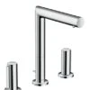 Hansgrohe 3-Loch Waschtischarmatur 200 Axor Uno Zerogriff BN Brushed Nickel, 45133820