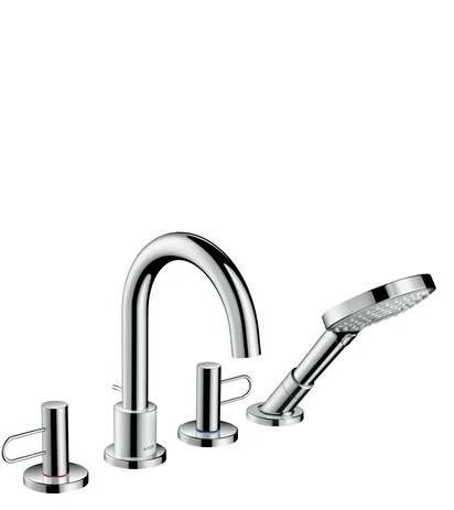 Hansgrohe 4-Loch Wannenarmatur Axor Uno F-Set Bügelgriff BN Wannenrandmontage Brushed Nickel, 384458 1 Hansgrohe 4-Loch Wannenarmatur Axor Uno F-Set Bügelgriff BN Wannenrandmontage Brushed Nickel, 384458