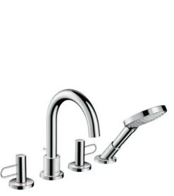 Hansgrohe 4-Loch Wannenarmatur Axor Uno F-Set Bügelgriff PB Wannenrandmontage Polished Brass, 384459