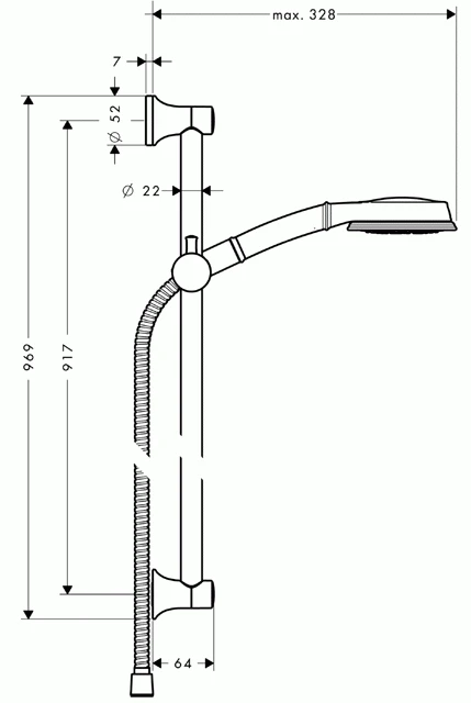 Hansgrohe Croma 100 Classic Multi/Unica'Classic Set 0,90m 27768 Brushed Nickel 2 Hansgrohe Croma 100 Classic Multi/Unica'Classic Set 0,90m 27768 Brushed Nickel – Bild 2