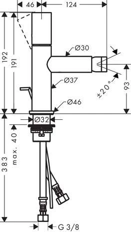 Hansgrohe Bidetmischer Axor Uno Bügelgriff VC Chrom, 45200000 2 Hansgrohe Bidetmischer Axor Uno Bügelgriff VC Chrom, 45200000 – Bild 2