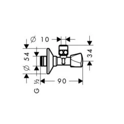 Hansgrohe Eckventil E-Design Axor Chrom, 51312000