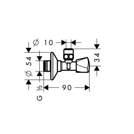 Hansgrohe Eckventil E-Design Axor Chrom, 51312000 1 Hansgrohe Eckventil E-Design Axor Chrom, 51312000