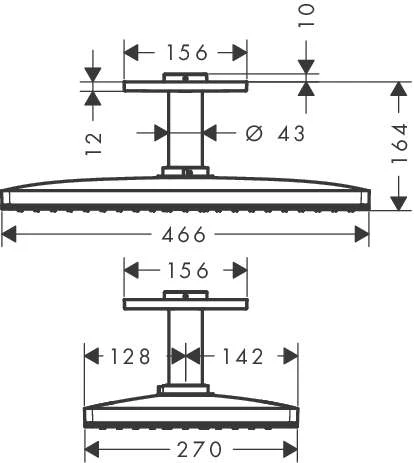 Hansgrohe Kopfbrause 460 1jet Axor Chrom Deckenmontage Chrom, 35277000 2 Hansgrohe Kopfbrause 460 1jet Axor Chrom Deckenmontage Chrom, 35277000 – Bild 2