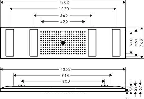 Hansgrohe Kopfbrause 1200 4jet Axor ShowerHeaven Chrom Ohne Licht Chrom, 10637000 2 Hansgrohe Kopfbrause 1200 4jet Axor ShowerHeaven Chrom Ohne Licht Chrom, 10637000 – Bild 2