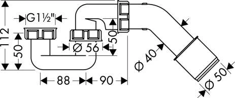 Hansgrohe DIN-Wannensifon Aus Hostalen PP Axor Chrom, 60033000 2 Hansgrohe DIN-Wannensifon Aus Hostalen PP Axor Chrom, 60033000 – Bild 2