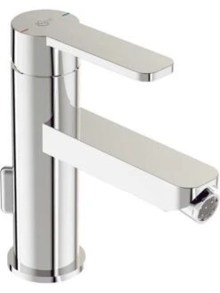 Ideal Standard Bidetarmatur GIO, M.Ablaufgarnitur, Ausladung 132mm, Chrom, B0620AA