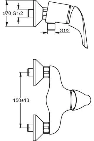 Ideal Standard CeraPlan Einhebel-Brausearmatur AP DN 15, Chrom, B3699AA 2 Ideal Standard CeraPlan Einhebel-Brausearmatur AP DN 15, Chrom, B3699AA – Bild 2