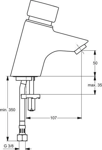 Ideal Standard CeraPlus Waschtischselbstschlussarmatur DN 15 Ohne Mischung, Chrom, B8296AA 2 Ideal Standard CeraPlus Waschtischselbstschlussarmatur DN 15 Ohne Mischung, Chrom, B8296AA – Bild 2