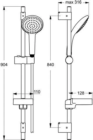 Ideal Standard Idealrain L1 Brausekombination 900 Mm, Chrom, B9424AA 2 Ideal Standard Idealrain L1 Brausekombination 900 Mm, Chrom, B9424AA – Bild 2