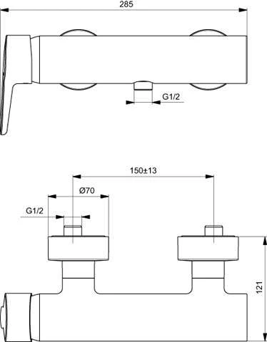 Ideal Standard CONNECT BLUE Brausearmatur AP Chrom, B9924AA 2 Ideal Standard CONNECT BLUE Brausearmatur AP Chrom, B9924AA – Bild 2