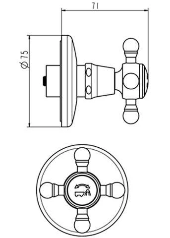 JADO Mehrwegeventil 3/2 Und 4/3 RETRO Chrom, H2429AA 2 JADO Mehrwegeventil 3/2 Und 4/3 RETRO Chrom, H2429AA – Bild 2