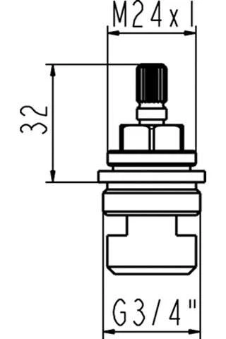 JADO Keramikoberteil G3/4 Linksschließend, H960170NU 2 JADO Keramikoberteil G3/4 Linksschließend, H960170NU – Bild 2