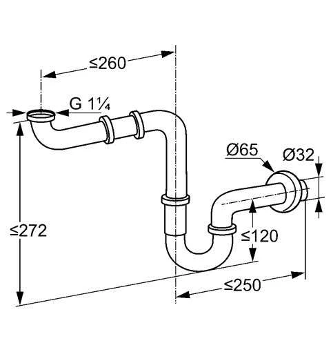 KLUDI Geruchverschluss Waschtisch-u.Bidet-Sifon G1 1/4 X 32mm Chrom 1025505-00 2 KLUDI Geruchverschluss Waschtisch-u.Bidet-Sifon G1 1/4 X 32mm Chrom 1025505-00 – Bild 2