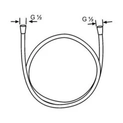 KLUDI LOGOFLEX-Schlauch L 1250mm,Kon/Kon Chrom 6105505-00
