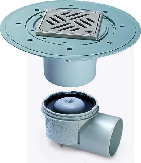 KESSEL Objektablauf Practicus 45150.53 DN 50 Seitlich, Mit Dünnbettaufsatz 1 KESSEL Objektablauf Practicus 45150.53 DN 50 Seitlich, Mit Dünnbettaufsatz