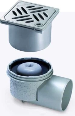 KESSEL Objektablauf Practicus 45110.63 DN 100, Seitlich, Mit Designrost KESSEL