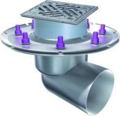 KESSEL Ablauf Ferrofix 54220.61 DN 100 Senkrecht Vario, Gitter, 138x138mm.