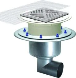 KESSEL Ablauf Ferrofix 55550.52 DN100, Seitlich, Schlitzrost,200x200