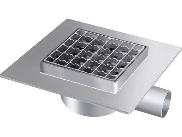 KESSEL Ablauf Ferrofix Klebeflansch DN50, Seitl., Gitterrost 150x150 Mm, 59315 2 KESSEL Ablauf Ferrofix Klebeflansch DN50, Seitl., Gitterrost 150x150 Mm, 59315 – Bild 2