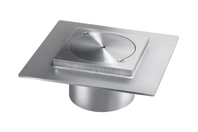 KESSEL Aufsatzstück Hygiene Klebeflansch V2A 150x150mm, Rückstausicher, 59014 1 KESSEL Aufsatzstück Hygiene Klebeflansch V2A 150x150mm, Rückstausicher, 59014